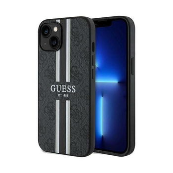 Guess 4G Printed Stripes MagSafe - pouzdro pro iPhone 15 (černé)