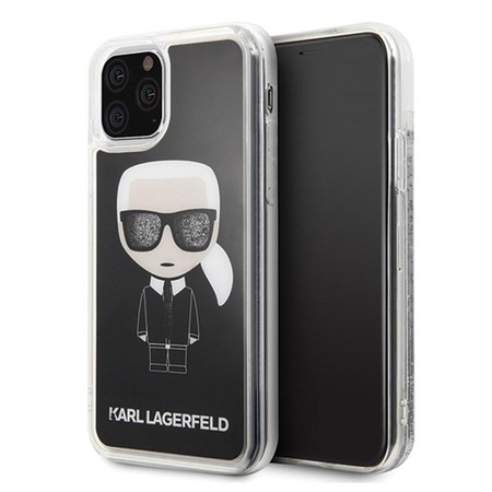 Karl Lagerfeld Iconic Glitter - pouzdro pro iPhone 11 Pro Max (černé)