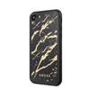 Guess Marble Glass Gold Glitter - pouzdro pro iPhone SE 2020 / 8 / 7 (černé)