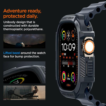 Spigen Rugged Armor - Pouzdro pro Apple Watch Ultra 1/2 49 mm (Tmavě šedé)