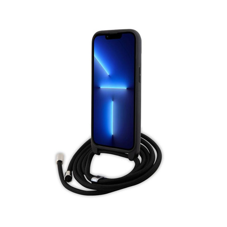 Karl Lagerfeld Crossbody Saffiano Metal Pin Karl & Choupette - iPhone 15 Plus Case (black)