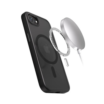 Hybrid Frost MAG Cover do iPhone 16e – matowe etui z metalowymi przyciskami i obsługą MagSafe