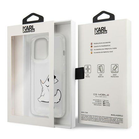 Karl Lagerfeld Choupette Fun napszemüveg - iPhone 14 Pro tok (átlátszó)