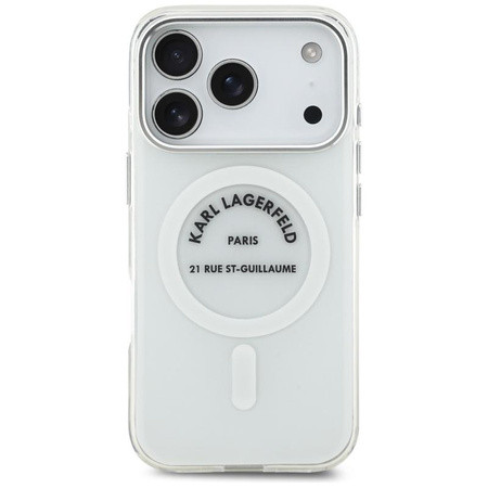 Karl Lagerfeld IML Karl RSG Logo MagSafe - Hülle für iPhone 17 Pro (transparent)