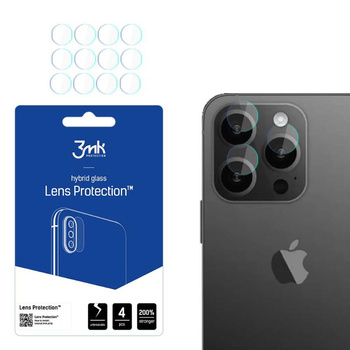 3mk Lens Protection - Verre de l'objectif de l'appareil photo de l'iPhone 15 Pro (4 sets)