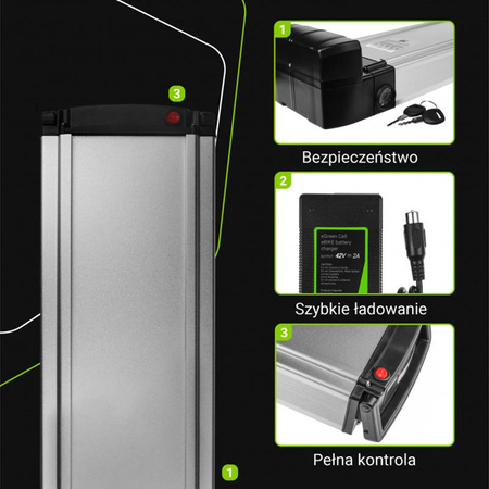 Green Cell - E-Bike battery with charger 36V 8Ah 288Wh Li-Ion RCA