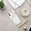 Crong Marble Case - Etui iPhone 12 Mini (biały)