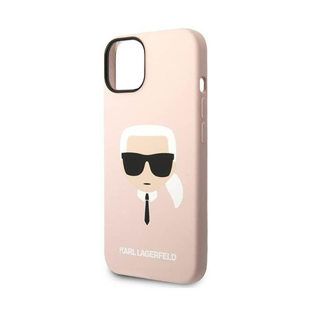 Karl Lagerfeld szilikon ikonikus Karl`s Head - iPhone 14 Plus tok (rózsaszín)