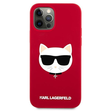 Karl Lagerfeld Choupette Head Silicone - Coque iPhone 12 / iPhone 12 Pro (rouge)