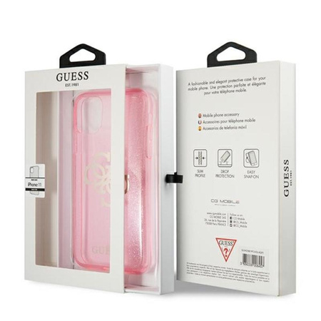 Coque Guess Glitter 4G Big Logo - iPhone 11 Case (rose)