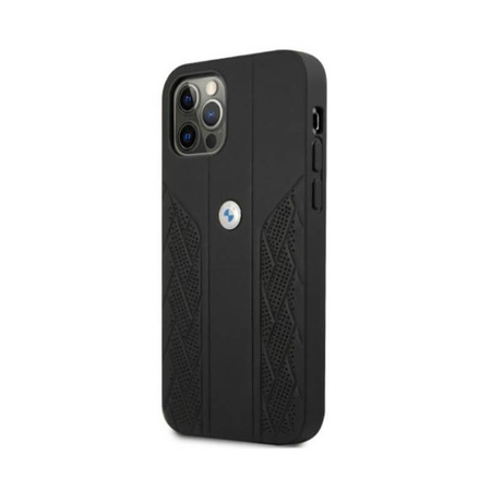 BMW Leather Curve Perforate - Hülle für iPhone 12 / iPhone 12 Pro (Schwarz)