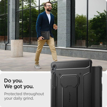 Spigen Rugged Armor Pro - Gehäuse für Samsung Galaxy Tab S9 FE 10.9" (Schwarz)