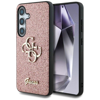 Guess Fixed Glitter Big 4G Metal Logo - Etui do Samsung Galaxy S25+ (różowy)