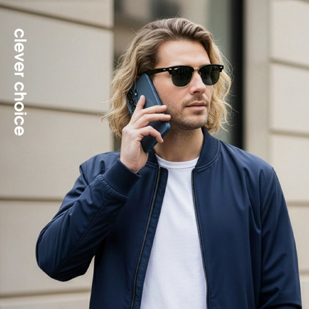 Etui do Galaxy S25 MagSafe Crong Hybrid Matte Granatowe Matowe Wytrzymałe