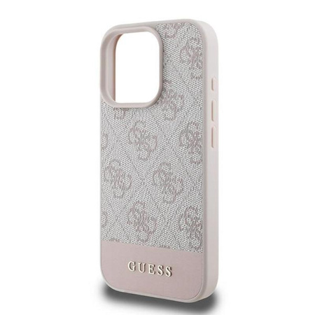 Guess 4G Bottom Stripe - pouzdro pro iPhone 16 Pro Max (růžové)