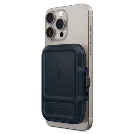 Spigen Lock Fit MagSafe - Magnetische Brieftasche (Metall Schiefer)