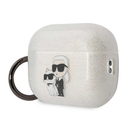 Karl Lagerfeld Glitter NFT Karl & Choupette - Pouzdro na AirPods Pro 2 (průhledné)