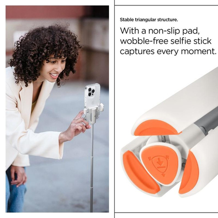 Spigen S541W Bluetooth Selfie Stick Tripod – Stativ für Smartphone / Selfie-Stick-Halterung (Dune Beige)