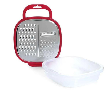 Alpina - Multifunktionsreibe mit Behälter (rot)