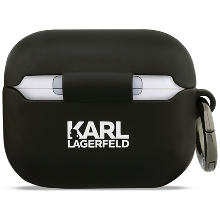 Karl Lagerfeld Silikon-Choupette-Kopf 3D - AirPods Pro 3 Hülle (Schwarz)
