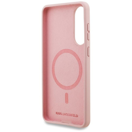 Karl Lagerfeld Silicone Double Heads And Circle MagSafe - Case for Samsung Galaxy S25 Edge (pink)