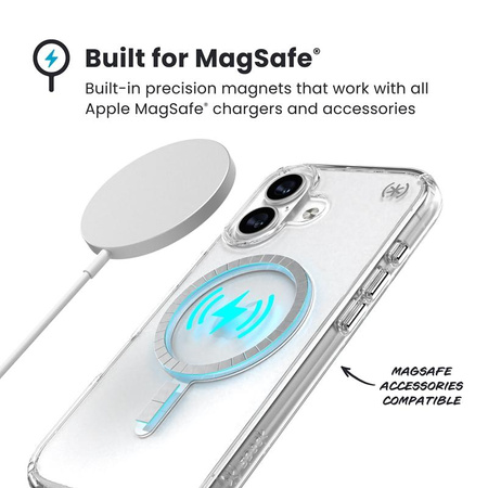 Speck Presidio Perfect Clear MagSafe - iPhone 17 Case (Clear / Silver)