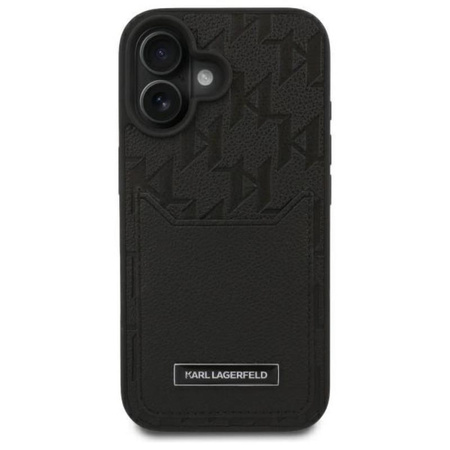 Karl Lagerfeld Cardslots Monogram - Hülle für iPhone 16 (schwarz)