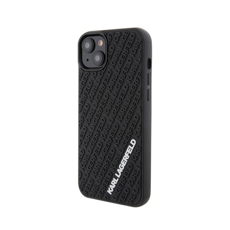 Karl Lagerfeld 3D Rubber Multi Logo - pouzdro pro iPhone 15 Plus (černé)