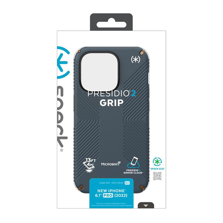 Speck Presidio2 Grip - Csúszásgátló tok iPhone 14 Pro készülékhez (Charcoal / Cool Bronze / Slate)