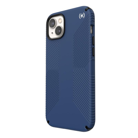 Speck Presidio2 Grip Magsafe - Coque pour iPhone 15 Plus (Bleu côtier / Gris poussière / Blanc)