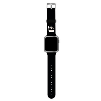Karl Lagerfeld Silicone Karl Head - Bracelet pour Apple Watch 42/44/45 mm (noir)