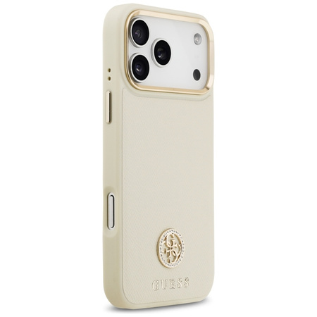 Guess Grained Strass Logo MagSafe - Hülle iPhone 17 Pro Max (beige)
