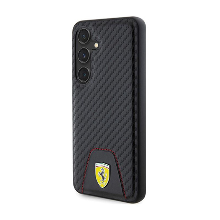 Ferrari Carbon prošívané dno - pouzdro pro Samsung Galaxy S24 (černé)