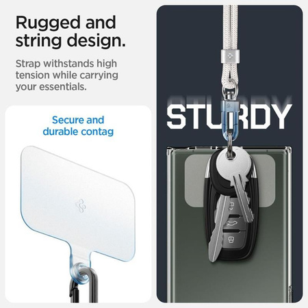 Spigen Universal Strap Set Crossbody & Wrist - Phone Strap for Shoulder & Wrist (Pearl White)