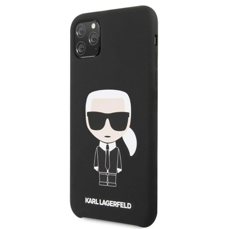 Pouzdro Karl Lagerfeld Fullbody Silicone Iconic - iPhone 11 Pro Max (černé)