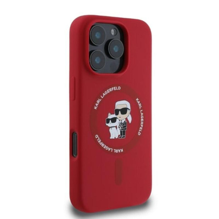 Karl Lagerfeld Silikonové pouzdro Karl & Choupette Ring MagSafe - iPhone 16 Pro Max (červené)