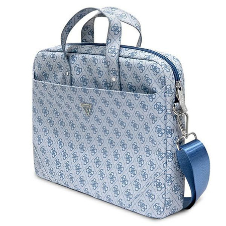 Brašna na počítač Guess Saffiano 4G Triangle Logo - 16" brašna na notebook (modrá)