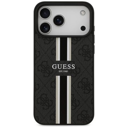 Guess 4G Printed Stripes MagSafe - Pouzdro iPhone 17 Pro Max (černé)
