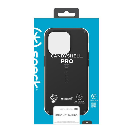 Speck CandyShell Pro - pouzdro pro iPhone 14 Pro s povrchovou úpravou MICROBAN (černé / břidlicově šedé)