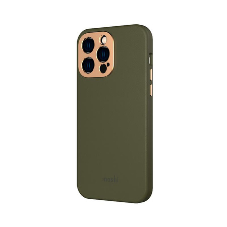 Moshi Napa Slim MagSafe - Ledertasche für iPhone 14 Pro Max (Juniper Green)