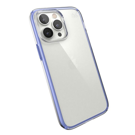 Speck Presidio Perfect-Clear mit Aufprallgeometrie - iPhone 14 Pro Max Hülle mit MICROBAN-Beschichtung (Clear / Grounded Purple)