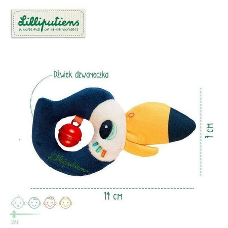 Lilliputiens - Mini grzechotka z dzwoneczkiem Tukan Pablo