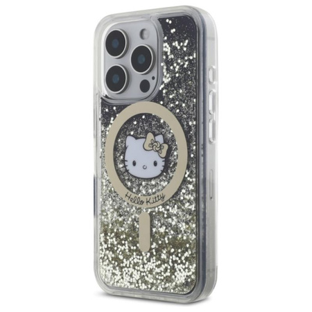 Hello Kitty Liquid Glitter Fever MagSafe - iPhone 16 Pro Case (black / gold)