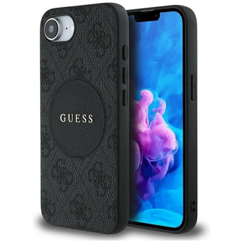 Guess 4G Circle Classic Logo MagSafe - étui pour iPhone 16e (noir)