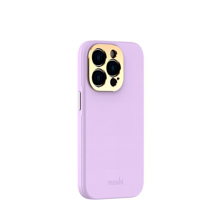 Moshi Napa Slim MagSafe - kožené pouzdro pro iPhone 14 Pro (levandulově fialové)