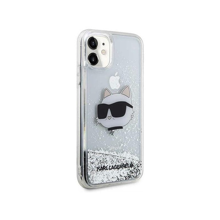 Karl Lagerfeld Liquid Glitter NFT Choupette Head - iPhone 11 Hülle (silber)