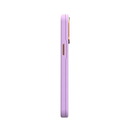 Moshi Napa Slim MagSafe - Étui en cuir pour iPhone 14 Pro Max (Lavender Purple)