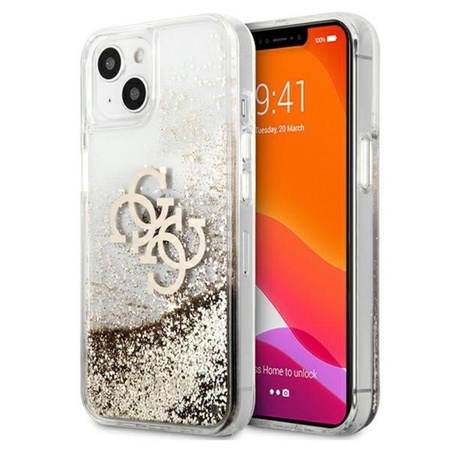 Coque Guess Liquid Glitter 4G Big Logo - iPhone 13 Case (Gold)