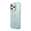 Guess Gold Outline Translucent MagSafe - iPhone 13 Pro Case (blue)