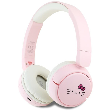 Hello Kitty Face Logo - Bezdrátová náhlavní Bluetooth sluchátka V5.3 (růžová)